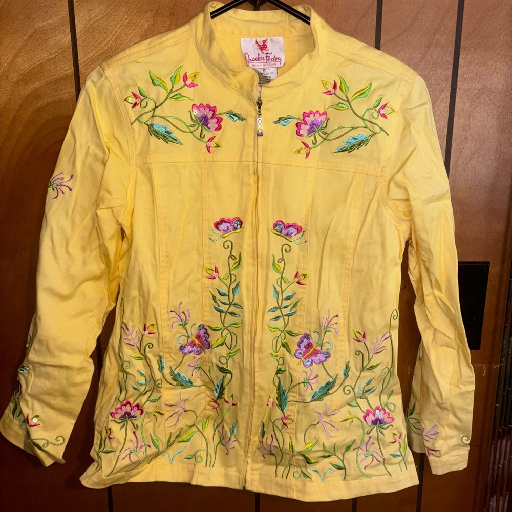 Yellow embroidered jacket